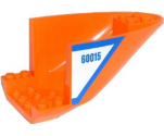 Aircraft Fuselage Curved Aft Section 6 x 10 Bottom with Blue Line and '60015' on White Background Pattern on Both Sides (Stickers) - Set 60015