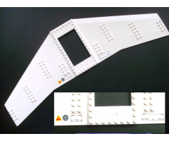 Wing Plate 20 x 56 with 6 x 10 Cutout and No Holes with Warning Sign, Filler Cap and Hatches Pattern (Stickers) - Set 7893
