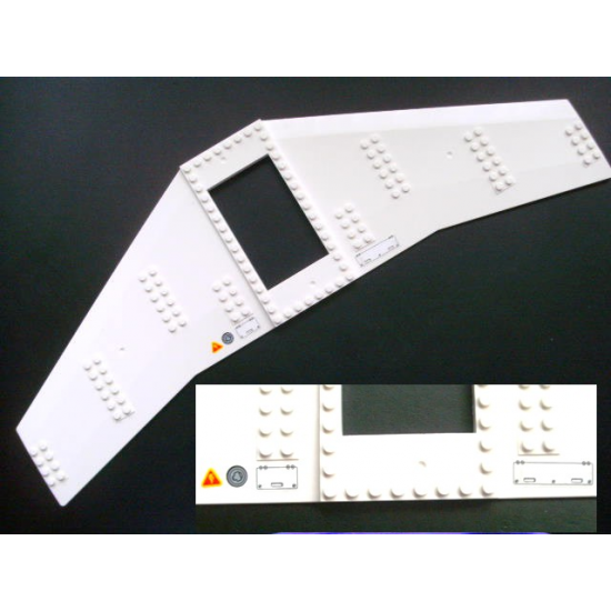 Wing Plate 20 x 56 with 6 x 10 Cutout and No Holes with Warning Sign, Filler Cap and Hatches Pattern (Stickers) - Set 7893