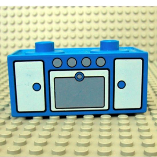 Duplo, Furniture Oven Range with 2 Top Studs and Doors Pattern