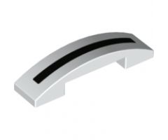 Slope, Curved 4 x 1 Double with Black Stripe Pattern