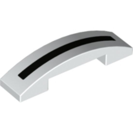 Slope, Curved 4 x 1 Double with Black Stripe Pattern