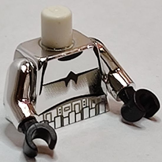 Torso SW Armor Stormtrooper Black Chest Marking with Line Pattern / Chrome Silver Arms / Black Hands