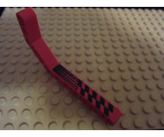 Technic, Liftarm 1 x 11.5 Double Bent Thick with Black Tire Tread and Checkered Pattern Model Right Side (Sticker) - Set 8242