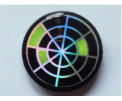 Tile, Round 2 x 2 with Holographic Radar Type 2 Pattern (Sticker) - Set 7646