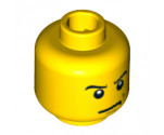 Minifigure, Head Male Angry Eyebrows and Scowl, White Pupils Pattern - Hollow Stud