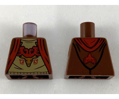 Torso Hoodie with Red Trim, Dark Tan Shirt with Red and Medium Nougat Durmstrang Crest Pattern