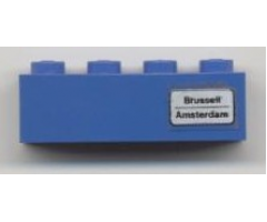 Brick 1 x 4 with 'Brussell - Amsterdam' Pattern (Sticker) - Set 7710/7818