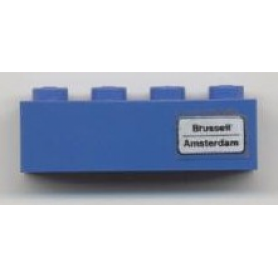 Brick 1 x 4 with 'Brussell - Amsterdam' Pattern (Sticker) - Set 7710/7818