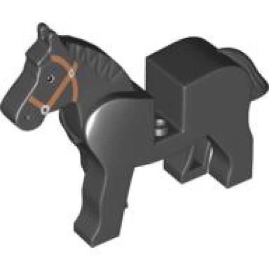 Horse with Black and White Eyes, White Pupils and Medium Nougat Bridle Pattern