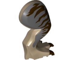 Animal, Body Part Dinosaur Leg Large (Rear) Tyrannosaurus rex with Pin, Dark Brown Claws and Dark Brown Stripes on Dark Bluish Gray Pattern - Right
