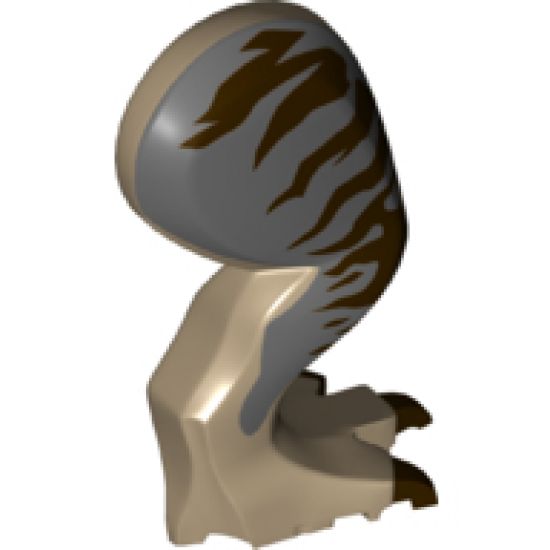 Animal, Body Part Dinosaur Leg Large (Rear) Tyrannosaurus rex with Pin, Dark Brown Claws and Dark Brown Stripes on Dark Bluish Gray Pattern - Right
