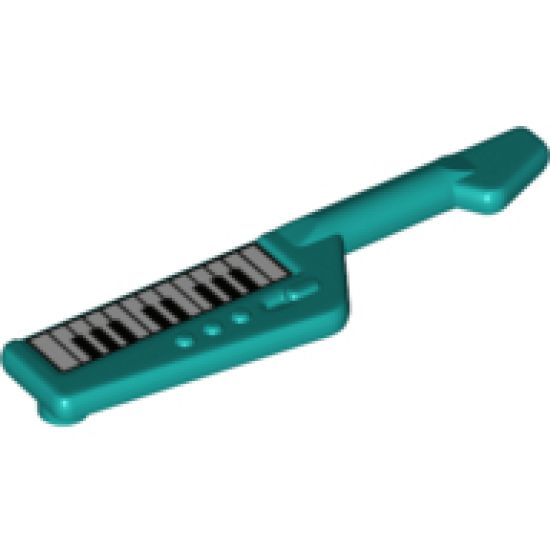 Minifigure, Utensil Keytar with Black and White Keyboard Pattern