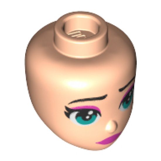 Mini Doll, Head Friends with Turquoise Eyes, Pink Lips and Eyelids, Closed Mouth Pattern (Susan)