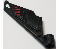 Bionicle Wing Small with Black and Red Striped Damaged Panel Plate Pattern (Sticker) - Set 5972