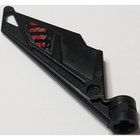 Bionicle Wing Small with Black and Red Striped Damaged Panel Plate Pattern (Sticker) - Set 5972