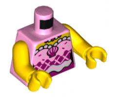 Torso Female Yellow Shoulders, Pearl Necklace, Magenta Shell and White Sprinkles and Trim Pattern / Yellow Arms / Yellow Hands