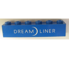 Brick 1 x 6 with 'DREAMLINER' and Crescent Moon Pattern (Sticker) - Set 10177