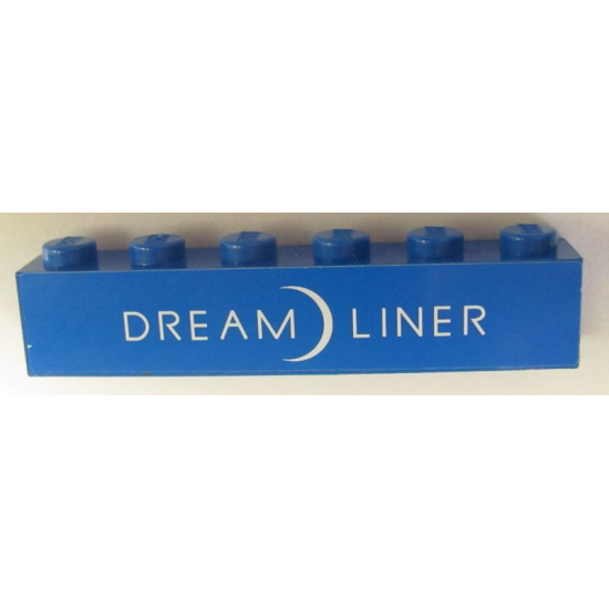 Brick 1 x 6 with 'DREAMLINER' and Crescent Moon Pattern (Sticker) - Set 10177