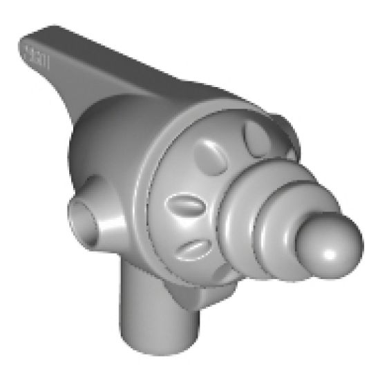 Minifigure, Weapon Space Ray Gun - Fin, Round Heat Diffusers, Round Emitter