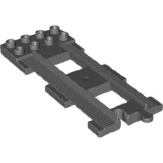 Duplo, Train Track End with 2 x 4 Plate on One End