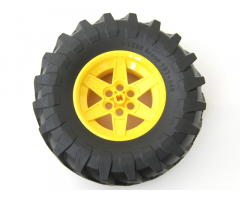 Wheel & Tire Assembly 56mm D. x 34mm Technic Racing Medium, 6 Pin Holes with Black Tire 107 x 44R (15038 / 23798)