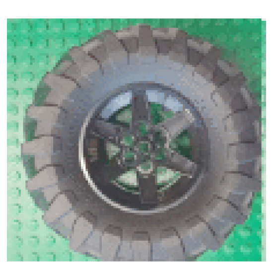Wheel & Tire Assembly 56mm D. x 34mm Technic Racing Medium, 6 Pin Holes with Black Tire 107 x 44R (15038 / 23798)