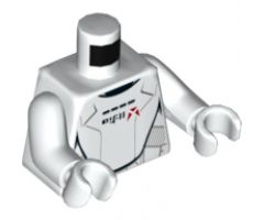 Torso SW Armor Jet Trooper with Black Alien Characters and Red Markings Pattern / White Arms / White Hands