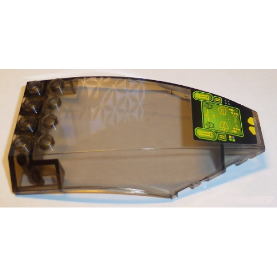 Windscreen 10 x 6 x 2 Curved with Lime Cockpit Screen Pattern (Sticker) - Set 8108