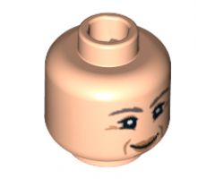 Minifigure, Head Female with Peach Lips, Gray Eyebrows Pattern (HP Professor Sprout) - Hollow Stud