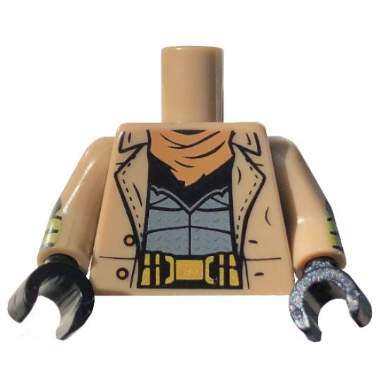 Torso Trenchcoat, Dark Gray Shirt, Gold Belt Pattern / Dark Tan Arms with Black Gloves, Olive Green Wrappings Pattern / Black Hands