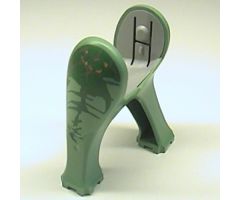 Animal, Body Part Dinosaur Legs Long, Set 6719 Pattern - Dark Gray, Medium Orange, and Dark Green Grassy
