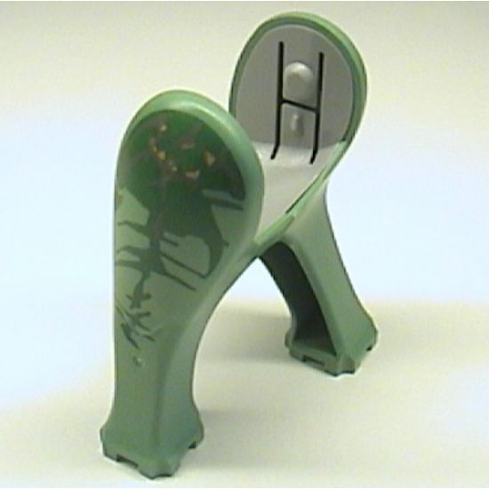 Animal, Body Part Dinosaur Legs Long, Set 6719 Pattern - Dark Gray, Medium Orange, and Dark Green Grassy