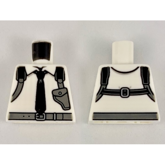 Torso Shirt with Black Tie and Dark Bluish Gray Shoulder Holster Pattern