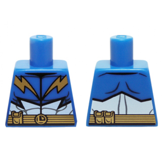 Torso Lightning Lad Muscles, Gold Belt, Pouches Pattern
