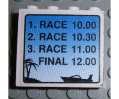 Panel 1 x 4 x 3 with Schedule for Boat Race Pattern (Sticker) - Set 6543
