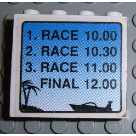 Panel 1 x 4 x 3 with Schedule for Boat Race Pattern (Sticker) - Set 6543