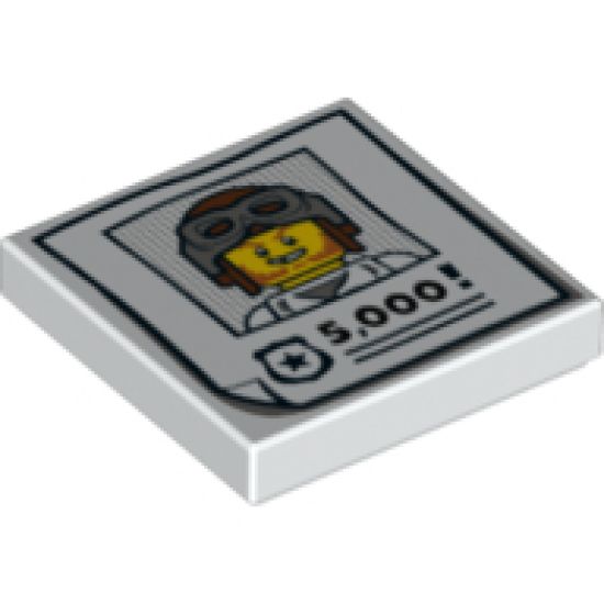 Tile 2 x 2 with Criminal Wanted Poster and '5,000!' Pattern