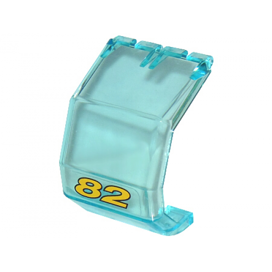 Windscreen 4 x 4 x 4 1/3 Helicopter with Yellow Number 82 Pattern (Sticker) - Set 8210