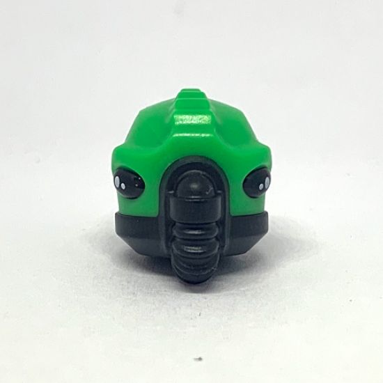 Minifigure, Head, Modified Alien, Ridges, Spines, Breathing Mask, Bright Green Skin and Green Scales Pattern