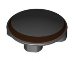 Plate, Round 2 x 2 with Rounded Bottom with Dark Tan Crescent Pattern