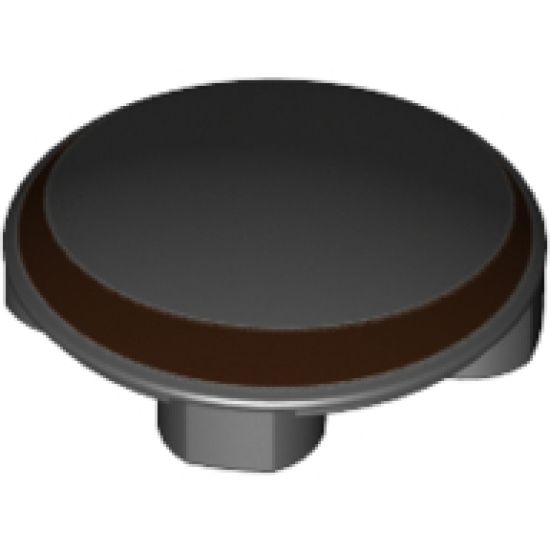 Plate, Round 2 x 2 with Rounded Bottom with Dark Tan Crescent Pattern