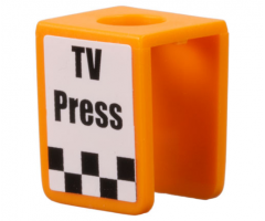 Minifigure, Body Wear Vest with TV Press Pattern on Both Sides (Stickers) - Set 8672