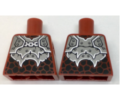 Torso Nexo Knights Armor with Silver Plates, Chain, Rivets and Black Scales Pattern