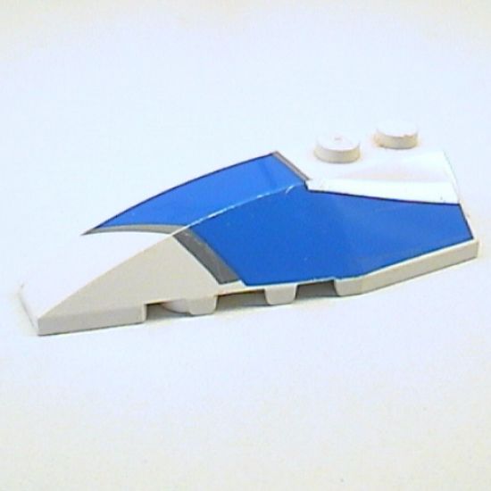 Wedge 6 x 2 Left with Blue and Silver Wraparound Pattern