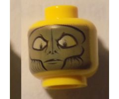 Minifigure, Head Dual Sided Alien SW Female Veil / Gray Face Pattern - Blocked Open Stud