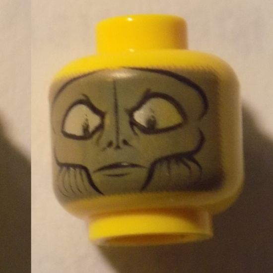 Minifigure, Head Dual Sided Alien SW Female Veil / Gray Face Pattern - Blocked Open Stud