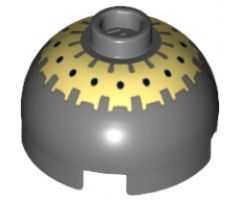 Brick, Round 2 x 2 Dome Top with Black Spots on Yellow Pattern (Buzz Droid)