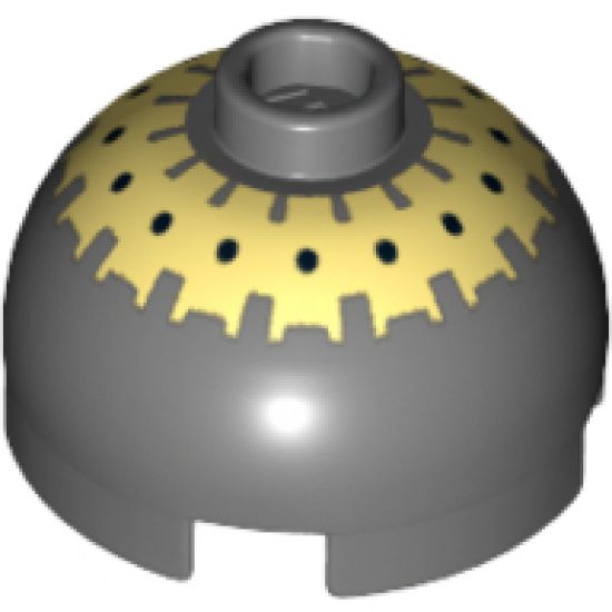 Brick, Round 2 x 2 Dome Top with Black Spots on Yellow Pattern (Buzz Droid)