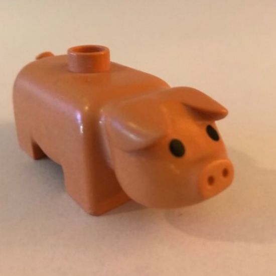 Duplo, Animal Pig, Black Eyes